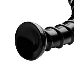   Hosed Swirl Thick Anal Snake 18 - Suction Cup Anal Dildo (Black)