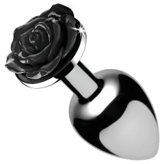   Booty Sparks Black Rose - 79g Aluminum Anal Plug (Silver-Black)