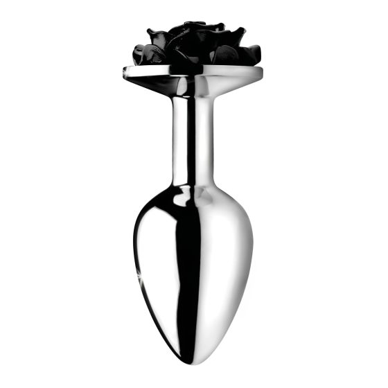 Black Rose Booty Sparks - 79g Aluminum Anal Dildo (Silver-Black)