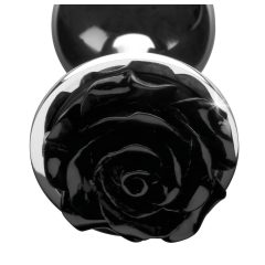   Booty Sparks Black Rose - 79g Aluminum Anal Plug (Silver-Black)