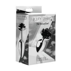   Booty Sparks Black Rose - 79g Aluminum Anal Plug (Silver-Black)