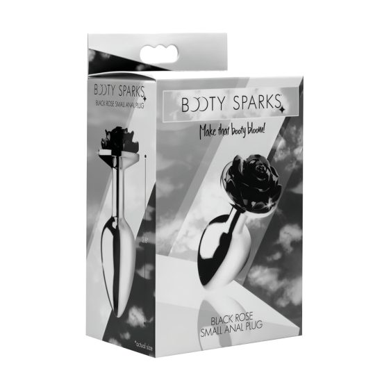 Black Rose Booty Sparks - 79g Aluminum Anal Dildo (Silver-Black)