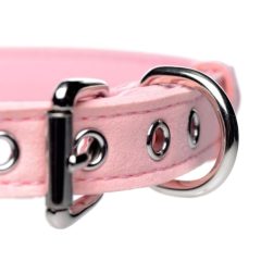 Golden Kitty Bow Collar with Bell (Pink)