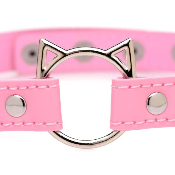 Master Series Kinky Kitty Collar with Cat Ear Ring (Pink)