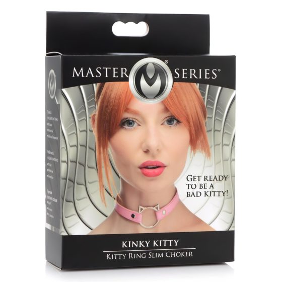 Master Series Kinky Kitty Collar with Cat Ear Ring (Pink)