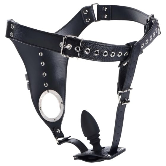 Strict - male chastity belt with anal dildo (black)