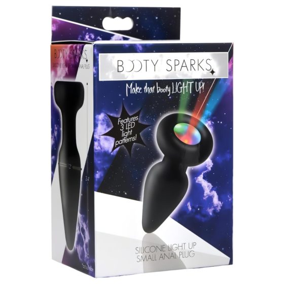 Booty Sparks - Silicone Light-Up Anal Plug (Black)