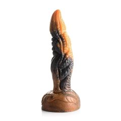 Ravager Textured Silicone Dildo - 20cm (Orange)