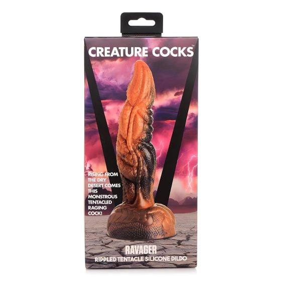 Creature Cocks Ravager - textured silicone dildo - 20cm (orange)