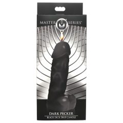   Dark Pecker - body candle - penis with testicles - black (352g)