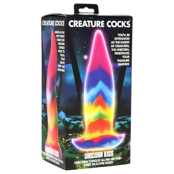 Rainbow Glow Silicone Dildo - 21cm