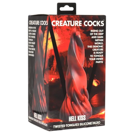 Twisted Silicone Dildo - Hell Kiss - 19cm (Red)