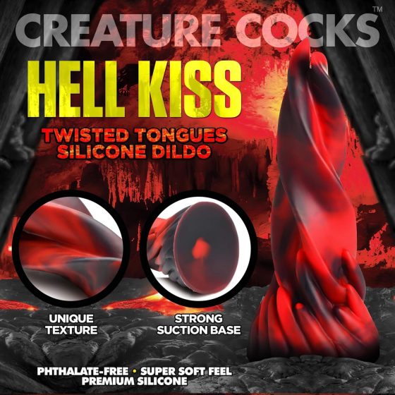 Twisted Silicone Dildo - Hell Kiss - 19cm (Red)