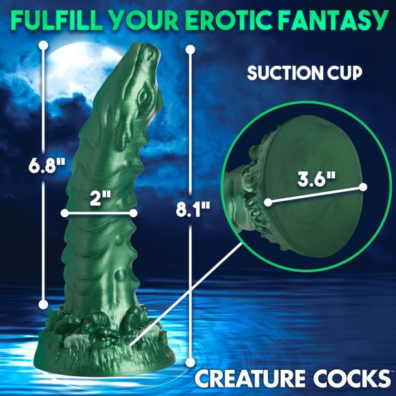 Creature Cocks Cockness Monster - Suction Cup Silicone Dildo (Green)