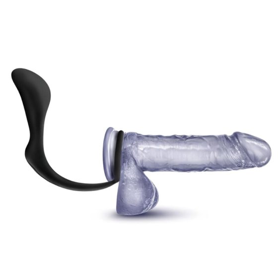 Anal Adventures Platinum - Anal Dildo with Cock Ring (Black)