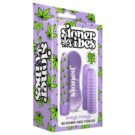 Stoner Bonga Bunga - Wand Vibrator Set (4-Piece) - Purple