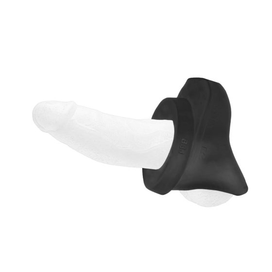 Perfect Fit The Bumper - testicle and penis ring set - black (2 pieces)