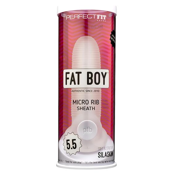 Fat Boy Micro Ribbed - Penis Sleeve (15cm) - Milky White