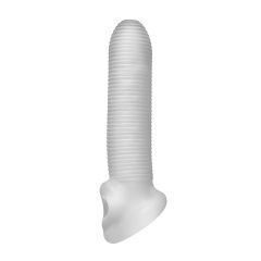 Fat Boy Micro Ribbed - Penis Sleeve (17cm) - Milky White