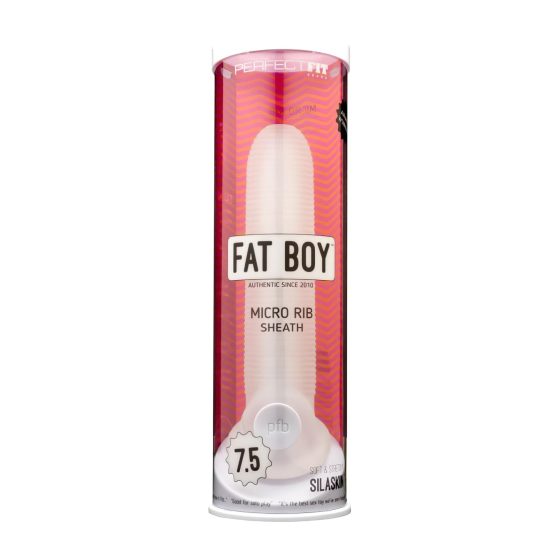 Fat Boy Micro Ribbed - Penis Sleeve (19cm) - Milky White