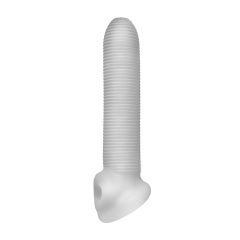 Fat Boy Micro Ribbed - Penis Sleeve (19cm) - Milky White