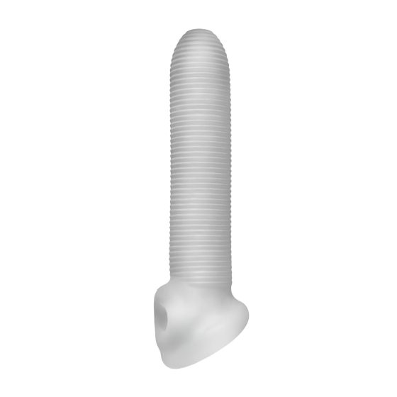 Fat Boy Micro Ribbed - Penis Sleeve (19cm) - Milky White