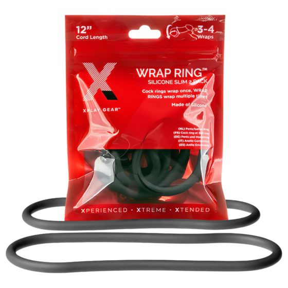 Perfect Fit Slim Wrap 12 - thin penis ring - black (30cm)