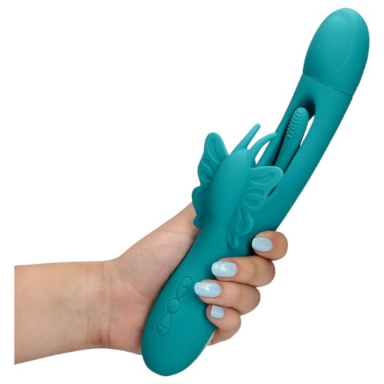 Loveline - butterfly, tongue vibrator (turquoise)