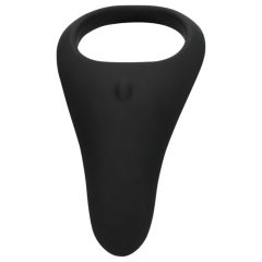   Loveline - Rechargeable Vibrating Long Penis and Testicle Ring (Black)