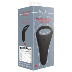   Loveline - Rechargeable, Vibrating Long Penis and Testicle Ring (Black)