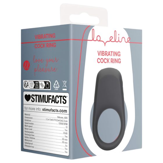 Loveline - Rechargeable Vibrating Penis Ring (Black)