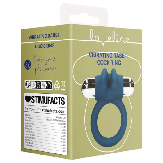 Loveline - Rechargeable Vibrating Cock Ring (Blue)