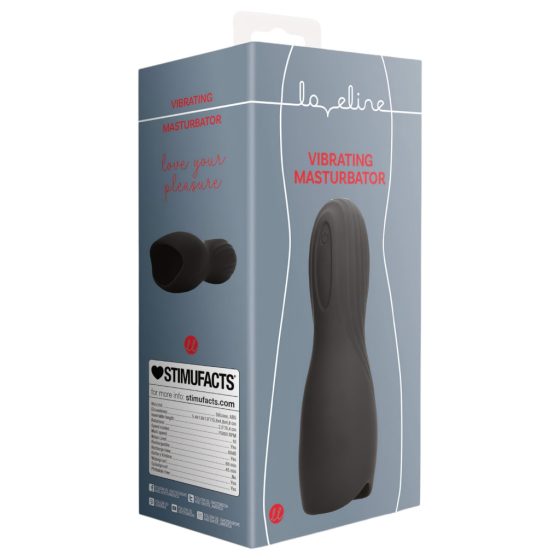 Loveline - Rechargeable Vibrating Masturbator (Black)