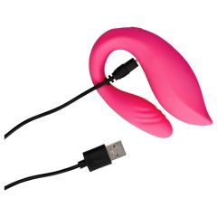   Loveline - rechargeable, remote control couple's vibrator (pink)