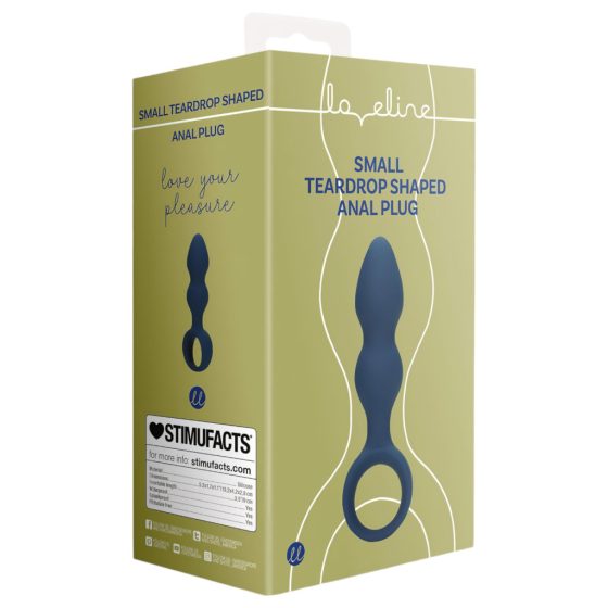 Loveline - Anal Dildo with Ring Handle - Small (Blue)