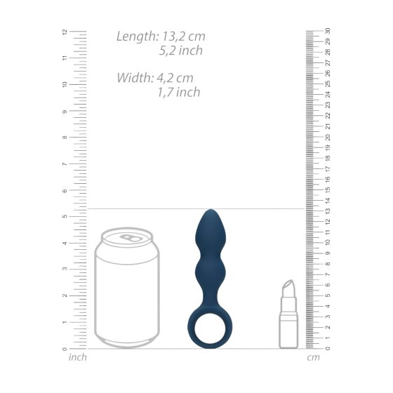 Loveline - Anal Dildo with Ring Handle - Small (Blue)