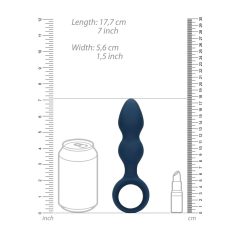 Loveline - Anal Dildo with Holding Ring - Large (Blue)