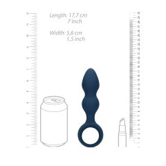 Loveline - Anal Dildo with Grip Ring - Large (Blue)