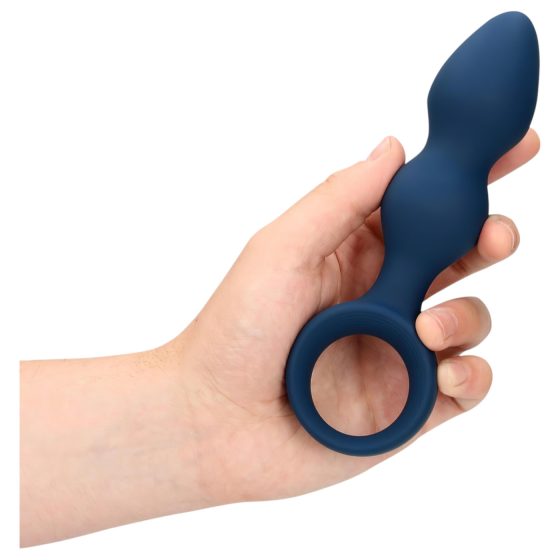 Loveline - Anal Plug with Grip Ring - Large (Blue)