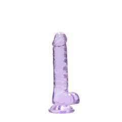 REALROCK - Transparent Lifelike Dildo - Purple (17cm)