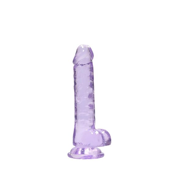 REALROCK - Transparent Lifelike Dildo - Purple (17cm)