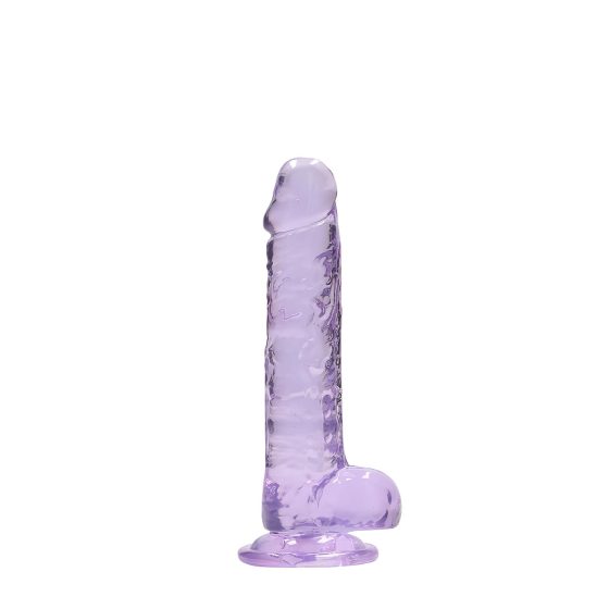 REALROCK - Transparent Lifelike Dildo - Purple (17cm)