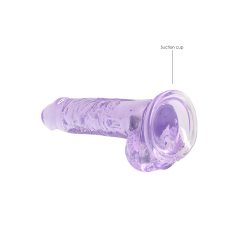 REALROCK - Transparent Lifelike Dildo - Purple (17cm)