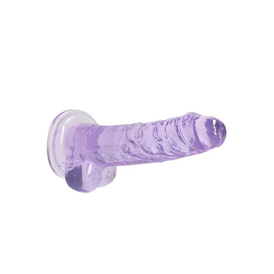 REALROCK - Transparent Lifelike Dildo - Purple (17cm)