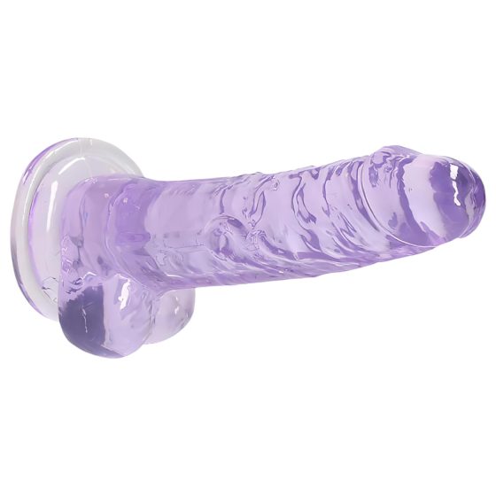 REALROCK - Transparent Lifelike Dildo - Purple (17cm)