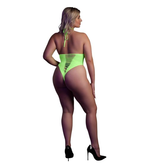 Ouch! - Fluorescent Open Bodysuit (Neon Green)