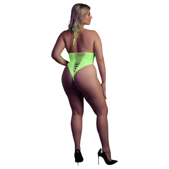 Ouch! - Fluorescent Open Bodysuit (Neon Green)