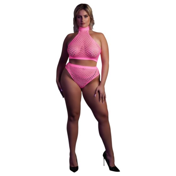 Ouch! - Fluorescent Lingerie Set (Pink)