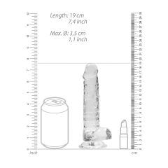 REALROCK - Transparent Lifelike Dildo - Clear (17cm)