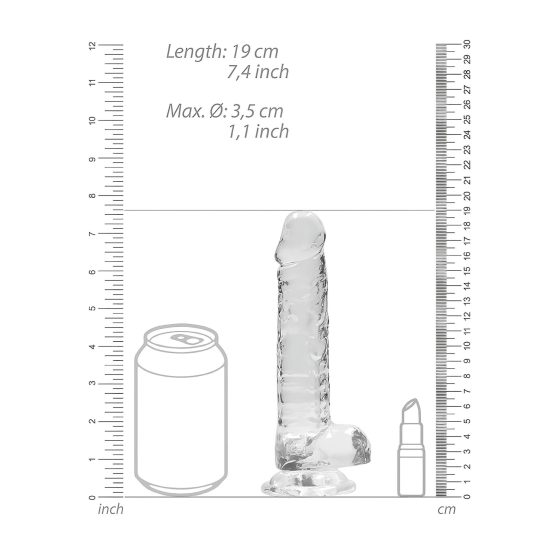 REALROCK - Transparent Lifelike Dildo - Clear (17cm)